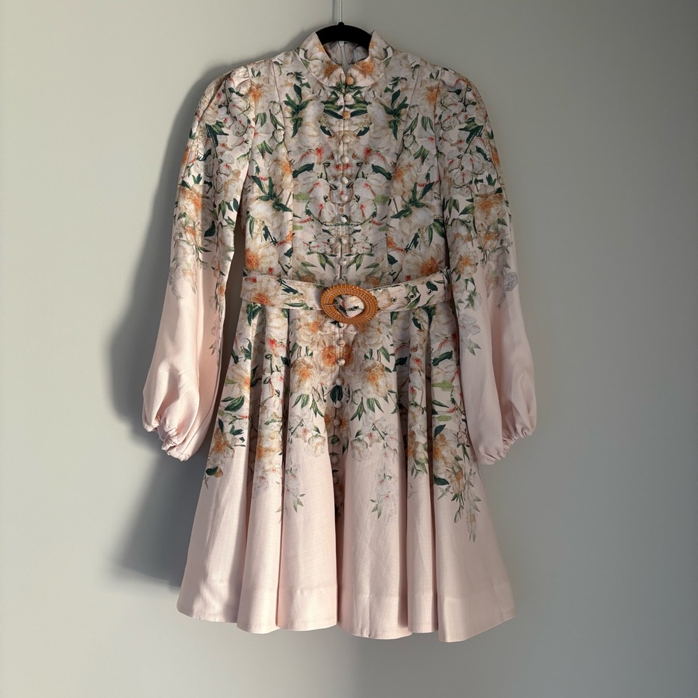 Floral Belted Summer Dress size Small